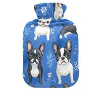 Bouteille d'eau bleue pour petits chiens avec housse souple, sac chauffant de 2 L pour muscles endoloris, muscles endoloris, muscles endoloris