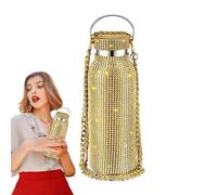 Bouteille d'eau - Bouteille isotherme en strass - Rechargeable - Avec chaîne - Pour femme et fille - 350 ml - Cette belle tasse réutilisable est la solution parfaite