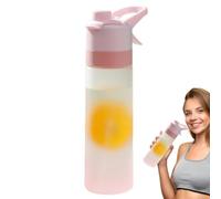 Bouteille d'eau brumisée, 650 ml - Bouteille d'eau brumisante portable avec paille givrée - Pour gym, course à pied, vélo et sport en plein air - Fonction hydratation et refroidissement