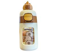 Bouteille d'eau Capybara avec couvercle et paille en silicone 330 ml PC Bouteille d'eau mignonne avec phoque pour enfants et filles à l'école, bureau, en voyage, avec de la paille