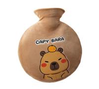 Bouteille d'eau chaude avec housse en peluche - Housse mignonne de dessin animé de charpentier de 700 ml | Sac chauffe-mains pour voyager, dormir et utilisation en plein air, design en PVC résistant