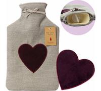 Bouteille d'eau chaude avec housse en textile souple 1,75L pour réchauffer les mains Nouveau Gris