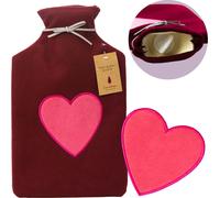 Bouteille d'eau chaude avec housse en textile souple 1,75L pour réchauffer les mains Nouveau Marron