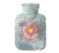 Bouteille d'eau chaude avec housse polaire | chaude en peluche, sac chaud rechargeable épais 1 000 ml, revêtement doux pour réchauffer les mains, les pieds et le ventre, idéal pour soulager la