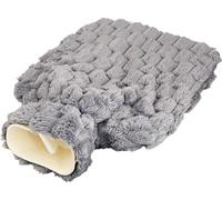 Bouteille d'eau chaude Bouteille de lit Oreiller d'eau chaude Housse en peluche 1,5L 31x20cm Gris