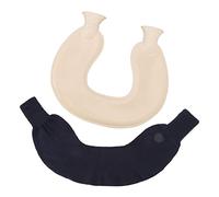 Bouteille d'eau chaude en forme de U, coude à double couche avec couvercle tricot en tricot pour la therothérapie PADE SELAGE DE PONNE (Bleu marine)