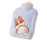 Bouteille d'eau chaude en peluche pour animaux de compagnie de 900 ml - Chauffe-ventre avec mains de dessin animé insérées, conception de petite queue | Sac d'eau chaude anti-déflagrant à six couches