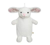 Bouteille d'eau chaude Premium pour enfants 1 litre avec un beau couvercle souple, en caoutchouc naturel, coussin chauffant, différents modèles - testé par TÜV Rheinland (Lapin blanc)