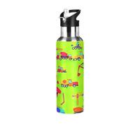 Bouteille d'eau colorée en acier inoxydable pour véhicules de chantier et camions - 591 ml - Sans BPA - Bouteille d'eau étanche