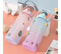 Bouteille D'eau Colorée Portable De 2000ml, Avec Gobelets Anti-Fuite, Pour Sport, Plein Air, Fitness, Voyage, École