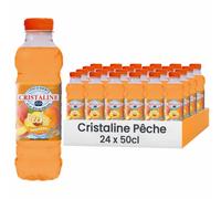 Bouteille d'eau Cristaline Pêche 50cl - Pack de 24 bouteilles