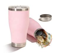 Bouteille d'eau de 20 oz en acier inoxydable avec espace caché pour clés, argent, argent, écouteurs, bijoux, métal Stash Can, bouteille d'eau pour appât discret, pour les voyages ou la maison