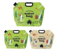 Bouteille d'eau de Camping 8 L, Sac à Eau Pliable Portable, Robinet intégré, Sac de Stockage d'eau de Grande capacité sans BPA, adapté pour Le Camping, la randonnée, l'extérieur, Les ur Vert 2 pièces