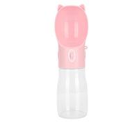 Bouteille d'eau de Chien, Chiot Alimentant Les Bouteilles de Distributeur d'eau de Chiot Portable avec Longe 380 ML de Mangeoire à Eau Dispensateur d'eau pour Animaux (Jaune) (Rose S)