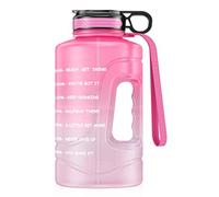 Bouteille d'eau de motivation avec marquage de temps et paille, 2,2 litres, grande carafe d'eau de sport avec poignée, sans BPA, étanche pour le fitness, la salle de sport et les sports de plein air