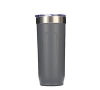 Bouteille d'eau de sport anti-fuite avec rainure de 710 ml - Double couche en acier inoxydable 304 - Isolation thermique et stockage au froid - Pour voiture, maison, gris - 710 ml