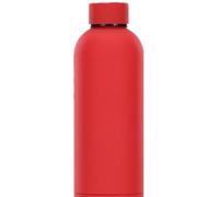 Bouteille d'eau de sport anti-fuite en acier inoxydable 304 à petite ouverture - Bouteille isotherme pour sports de plein air - Grande capacité - Peinture mate - Rouge - 500 ml