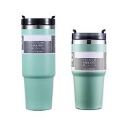 Bouteille d'eau de sport anti-fuite, peinture diamant, 68 ml, double paroi, en acier inoxydable, isolation thermique, tasse de café froid, peinture ordinaire, bleu, 590 ml