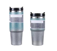 Bouteille d'eau de sport anti-fuite, peinture diamant, 68 ml, double paroi, en acier inoxydable, isolation thermique, tasse de café froid, peinture ordinaire, bleu, 590 ml