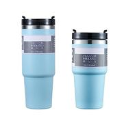 Bouteille d'eau de sport anti-fuite, peinture diamant, 68 ml, double paroi, en acier inoxydable, isolation thermique, tasse de café froid, peinture ordinaire, bleu, 590 ml