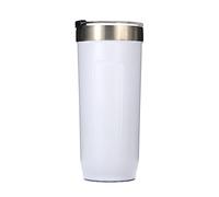 Bouteille d'eau de sport anti-fuite rainurée 710 ml double couche en acier inoxydable 304 isolation thermique et stockage au froid pour voiture, tasse de maison, blanc, 710 ml + corde