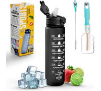 Bouteille D'eau De Sport Avec Paille Et Marquage De Temps, Capacité De 947,2 G, Bouteille Motivante Et Respectueuse De L'environnement, Sans Bpa Pour La Course, La Gym, Le Yoga, L'extérieur Et