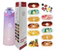 Bouteille d'eau de sport de 700 ml avec capsules en 10 saveurs, le matériau tritan n'a pas peur des températures élevées, et la saveur naturelle des fruits extraite rend l'eau potable sûre et