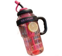 Bouteille d'eau de sport de grande capacité avec passoire à thé intégrée - Bouteille réutilisable en polycarbonate avec paille pour bureau, école, salle de sport - Facile à nettoyer (rouge, 1100 ml)