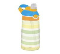 Bouteille d'eau de sport étanche avec poignée en Tritan pour l'école et les sports de plein air Jaune citron vert clair à rayures