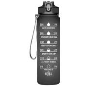 Bouteille d'eau de sport givrée de 946 ml - Sans BPA avec marqueur de temps, petite goulot étanche pour salle de sport, fitness, randonnée, vélo, camping (B)