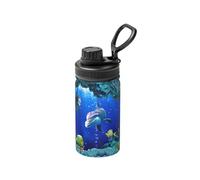 Bouteille d'eau de sport isotherme en acier inoxydable 3D avec motif poisson dauphi - Garde le froid au chaud pour le sport