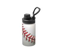 Bouteille d'eau de sport isotherme en acier inoxydable avec imprimé balle de baseball pour garder le froid au chaud pour le sport