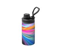 Bouteille d'eau de sport isotherme en acier inoxydable avec imprimé océan arc-en-ciel pour garder le froid au chaud pour le sport