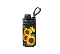 Bouteille d'eau de sport isotherme en acier inoxydable avec imprimé tournesol d'été pour garder le froid au chaud pour le sport