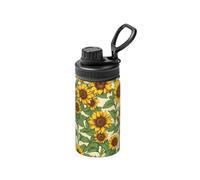 Bouteille d'eau de sport isotherme en acier inoxydable avec imprimé tournesol pour garder le froid au chaud pour le sport