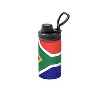 Bouteille d'eau de sport isotherme en acier inoxydable avec motif drapeau sud-africain pour garder le froid au chaud pour le sport