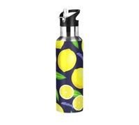 Bouteille d'eau de sport isotherme sans BPA en acier inoxydable de 946 ml pour salle de sport, voyage, école, jaune citron