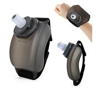 Bouteille D'eau de Sport, Porté à la main Gourde de Sport 200ML avec bracelet réglable, Bouteille silicone Douceur sans BPA d'Hydratation pour Running Jogging Marathon Escalade (Noir)