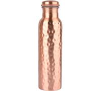 Bouteille d'eau de voyage 100 % pur cuivre martelé - Bénéfices ayurvédiques pour la santé