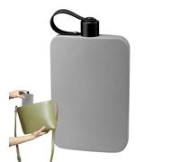 Bouteille d'eau de voyage - 21 x 12 x 2 cm - Bouteille de sport élégante en métal - Bouteille d'hydratation plate peu encombrante avec couvercle à vis anti-fuite - Gourde réutilisable pour école