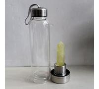 Bouteille d'eau d'élixir de Quartz Naturel Obélisque à Pointe de Cristal de Citrine