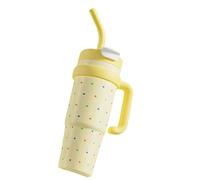 Bouteille d'eau en acier antirouille avec joint anti-fuite, poignée de transport ergonomique, large ouverture pour un style de vie actif, tasses de voyage anti-fuite avec paille surdimensionnée