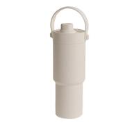 Bouteille d'eau en acier inoxydable avec paille - Tasse de voyage de 24,86 oz avec paille | Tasse à paille isotherme | Chaudière sous vide avec doublure en céramique anti-fuite pour café lait de soja