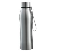 Bouteille d'eau en acier inoxydable, bouteille d'eau en acier inoxydable à paroi simple de capacité de 1000 ml avec corde à main pour l'école, le bureau, la salle sport, la course pied