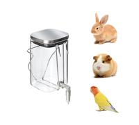 Bouteille d'eau en acier inoxydable et verre de qualité supérieure pour animaux de compagnie - Distributeur anti-goutte pour lapins/perroquets/rongeurs | 3 options de taille avec support universel