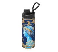 Bouteille d'eau en acier inoxydable imprimée Love Goddess - 532 ml - Tasse isotherme durable pour la course, la randonnée, le cyclisme et l'alpinisme