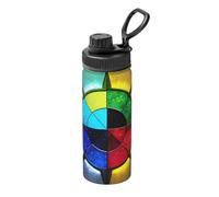 Bouteille d'eau en acier inoxydable imprimée Shine in all directions - 532 ml - Tasse isotherme durable pour la course, la randonnée, le cyclisme et l'alpinisme