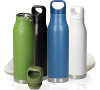 Bouteille d'eau en acier inoxydable 'Orlando' - Bouteille sous vide anti-fuite - Bouteille isolante adaptée au gaz carbonique - Contenance 480ml - Bouteille sans BPA pour les voyages - bleu