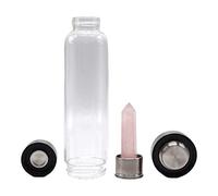 Bouteille d'eau en cristal, verre de pierre de quartz naturel, tasse boisson anti-fuite 25 cm, bouteille quartz en cristal