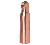Bouteille d'eau en cuivre pur de forme incurvée pour bienfaits ayurvédiques sans joints et anti-fuite (cuivre, 750 ml)